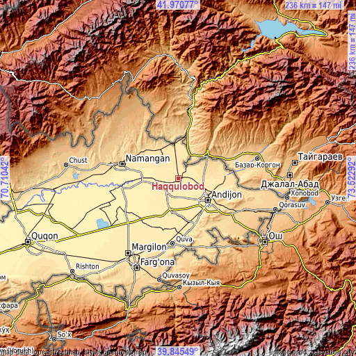 Topographic map of Haqqulobod