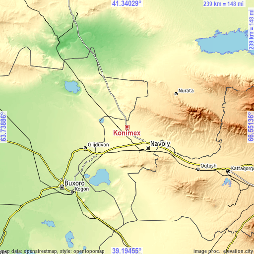 Topographic map of Konimex