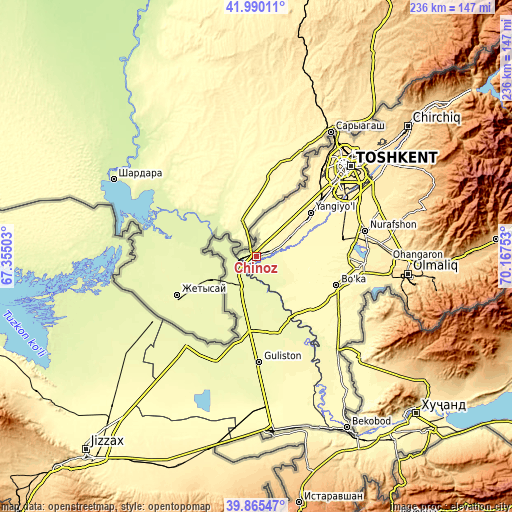 Topographic map of Chinoz