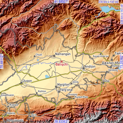 Topographic map of Baliqchi
