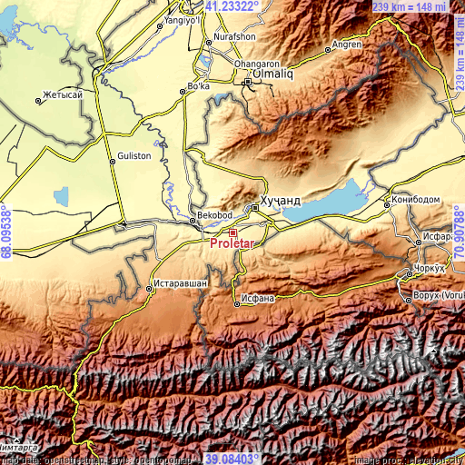 Topographic map of Proletar