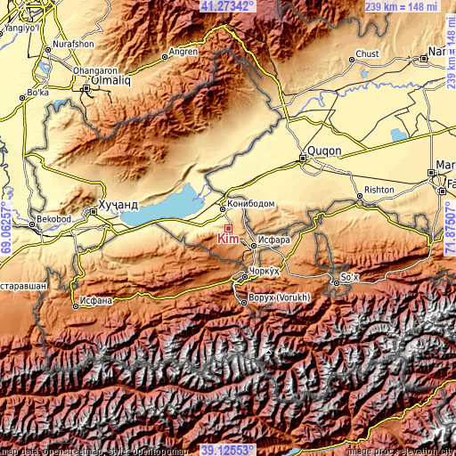 Topographic map of Kim
