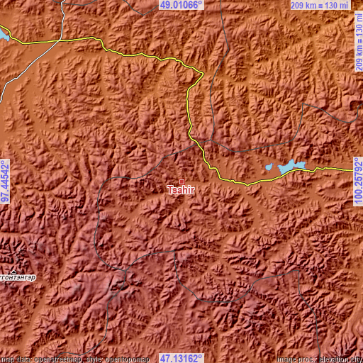 Topographic map of Tsahir