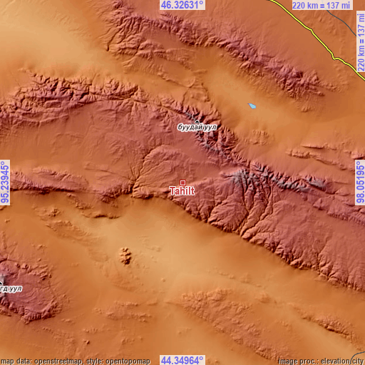 Topographic map of Tahilt