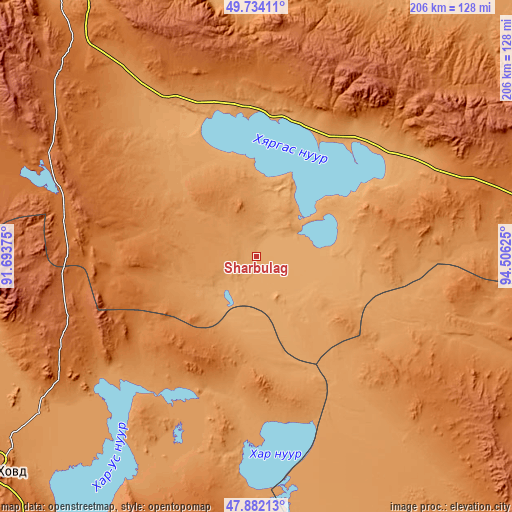 Topographic map of Sharbulag