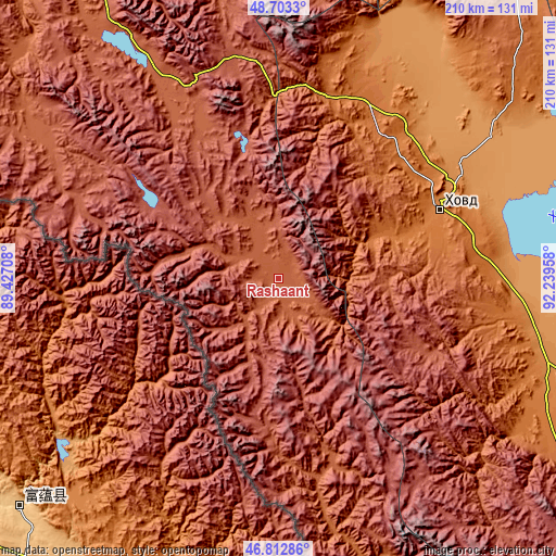 Topographic map of Rashaant