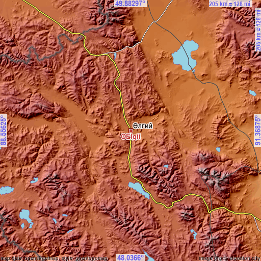 Topographic map of Ölgii