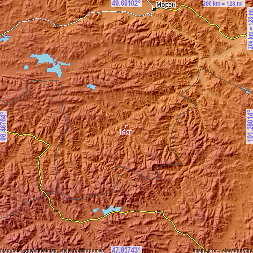 Topographic map of Ider