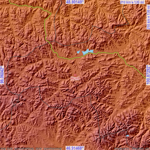 Topographic map of Hunt