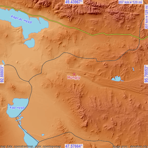 Topographic map of Hungiy