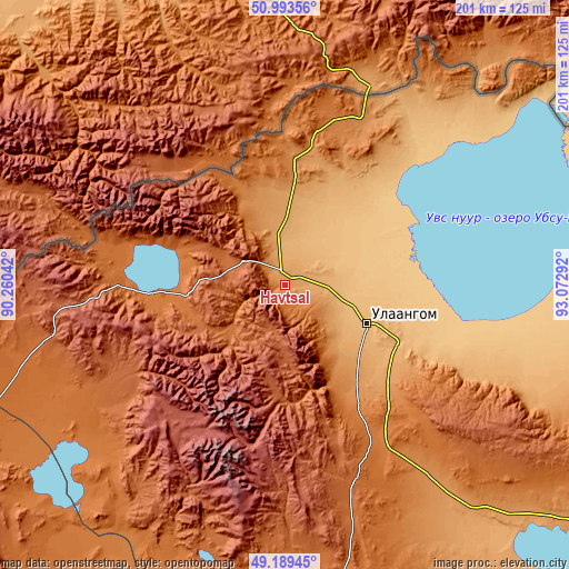 Topographic map of Havtsal