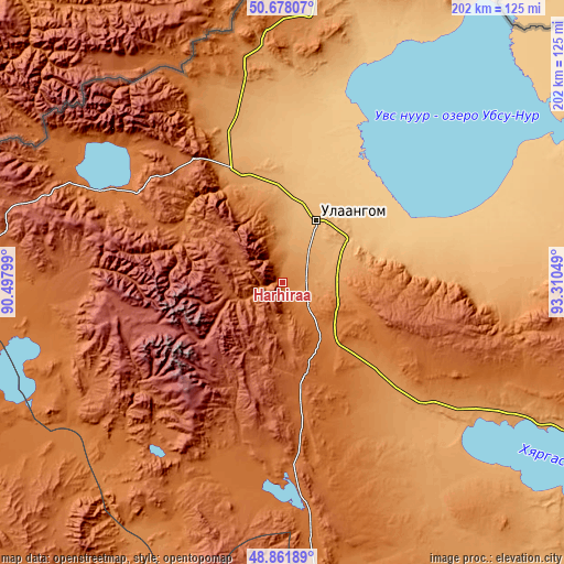 Topographic map of Harhiraa