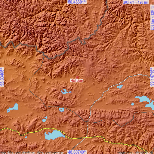 Topographic map of Halban