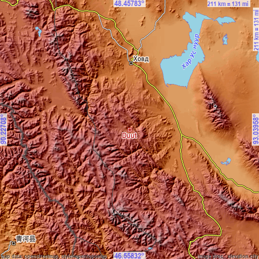 Topographic map of Duut