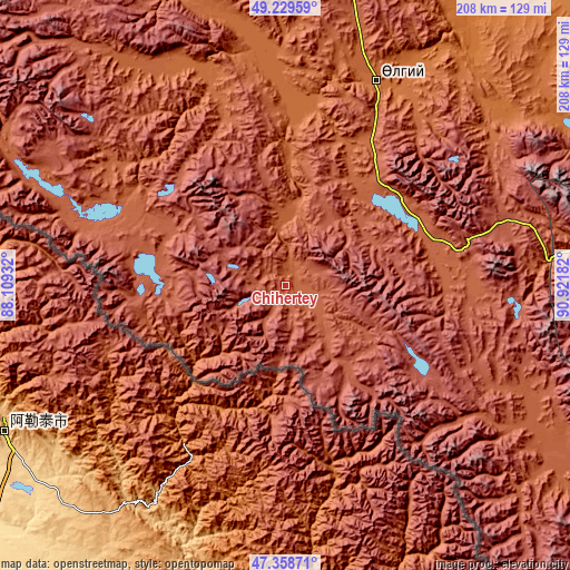 Topographic map of Chihertey