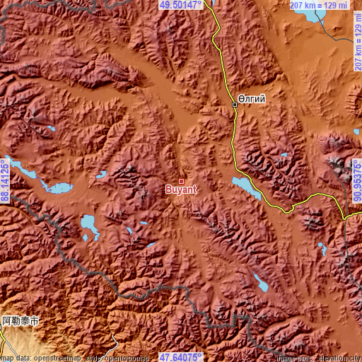 Topographic map of Buyant