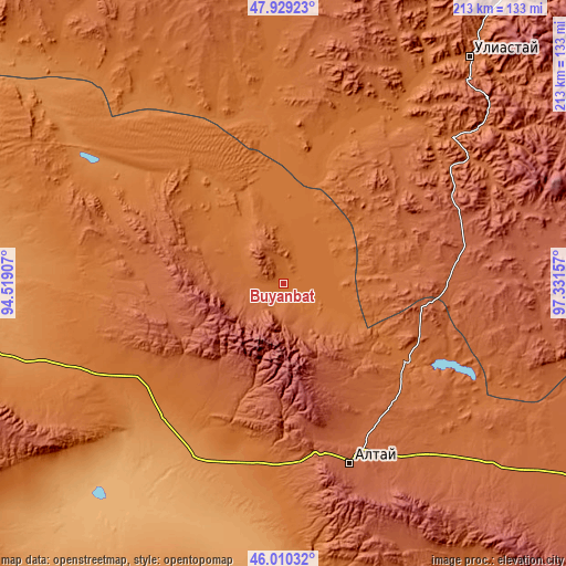 Topographic map of Buyanbat