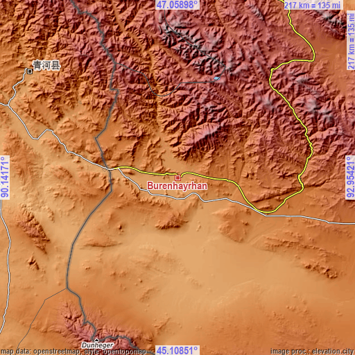 Topographic map of Bürenhayrhan