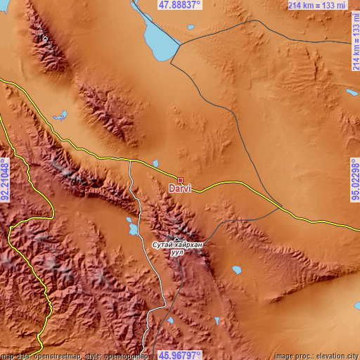 Topographic map of Darvi