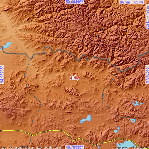 Topographic map of Altay