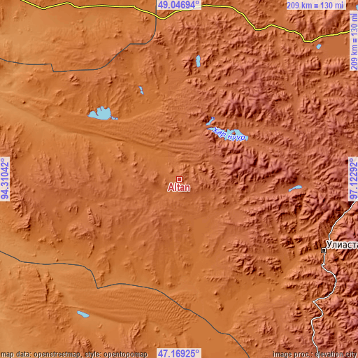 Topographic map of Altan