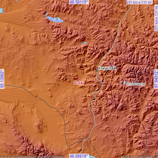 Topographic map of Aldar