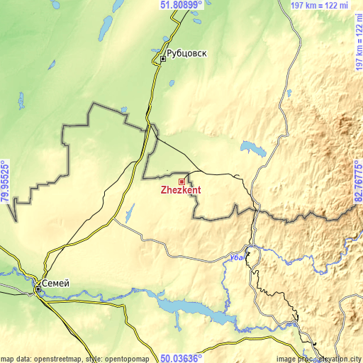 Topographic map of Zhezkent