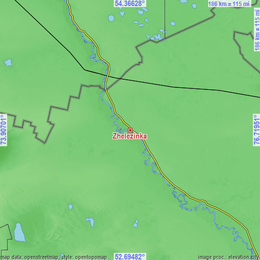 Topographic map of Zhelezinka