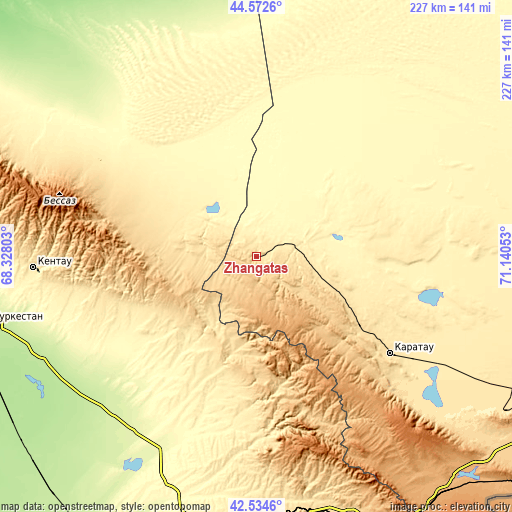 Topographic map of Zhangatas