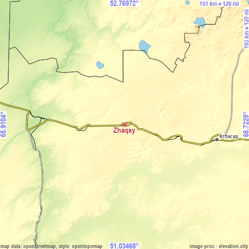 Topographic map of Zhaqsy