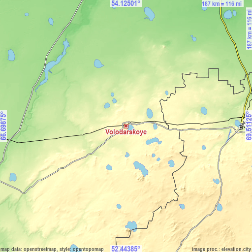 Topographic map of Volodarskoye