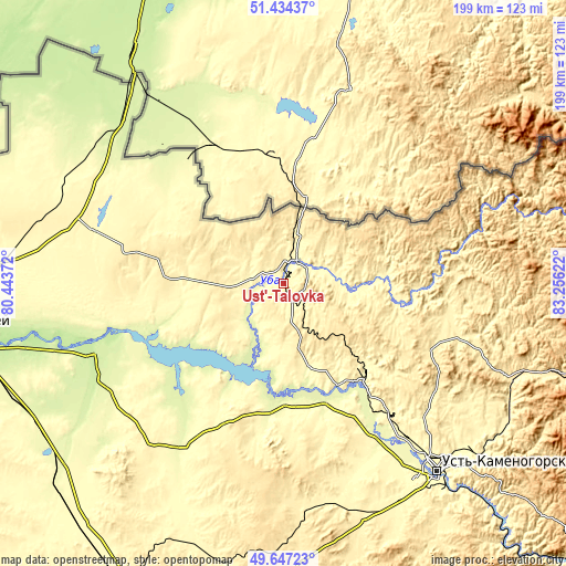 Topographic map of Ūst’-Talovka