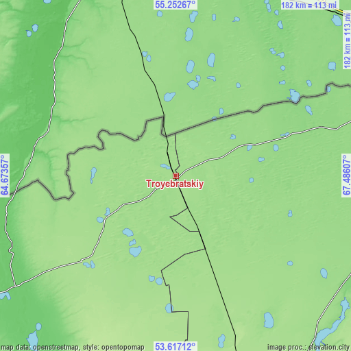 Topographic map of Troyebratskiy