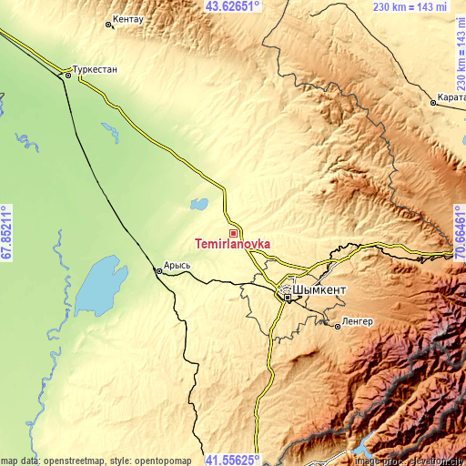 Topographic map of Temirlanovka
