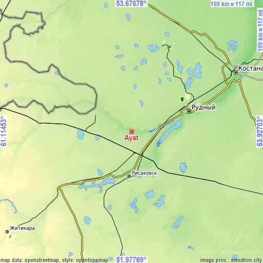 Topographic map of Ayat