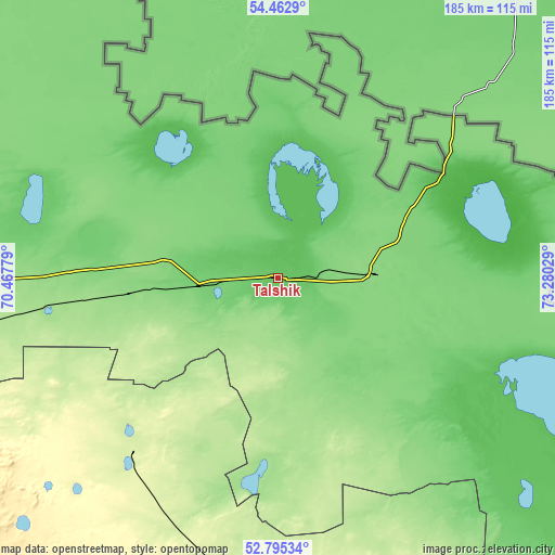 Topographic map of Talshik