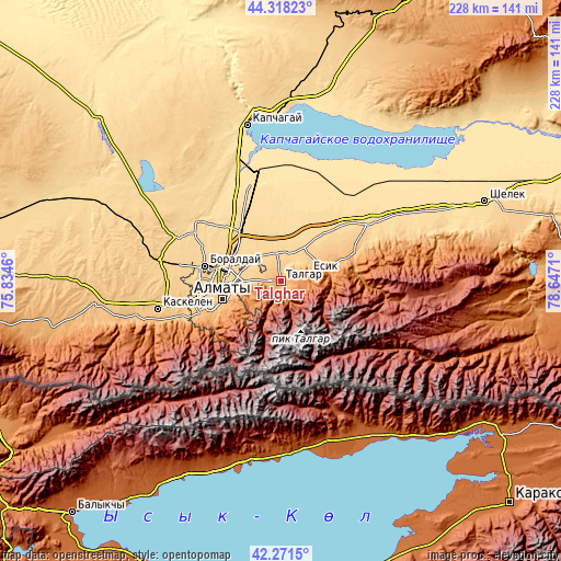 Topographic map of Talghar