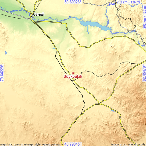 Topographic map of Suykbulak