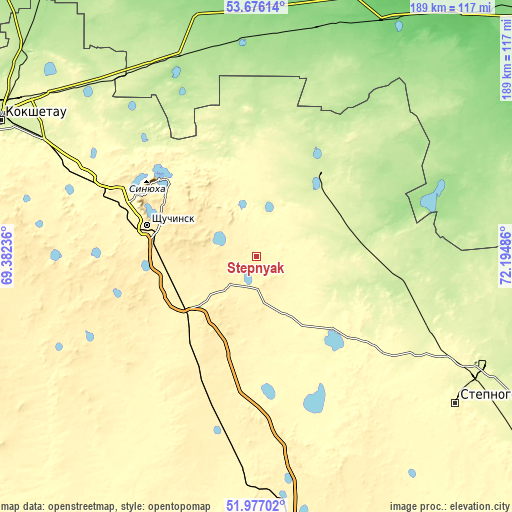 Topographic map of Stepnyak