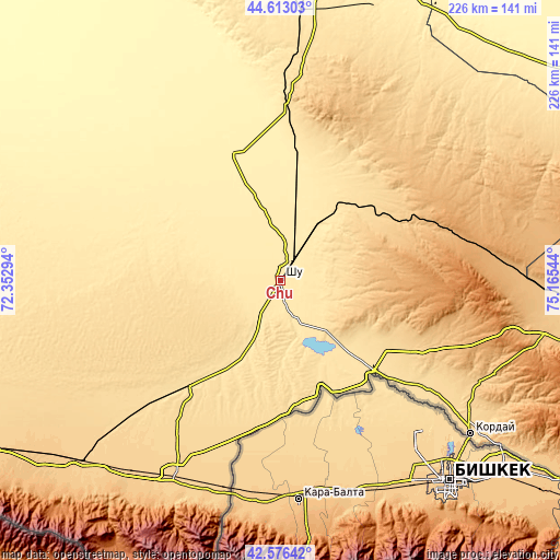 Topographic map of Chu