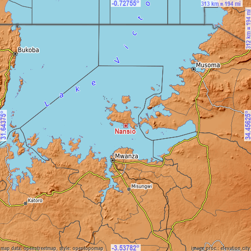 Topographic map of Nansio