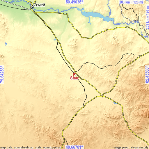 Topographic map of Shar