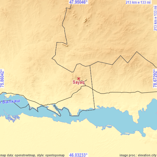 Topographic map of Sayaq