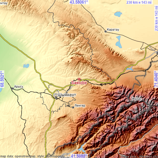 Topographic map of Sastobe