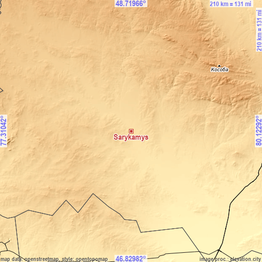 Topographic map of Sarykamys