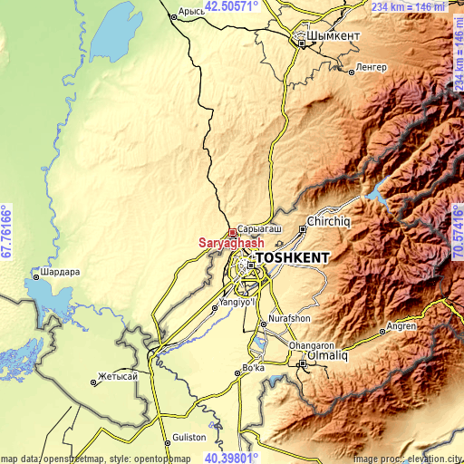 Topographic map of Saryaghash