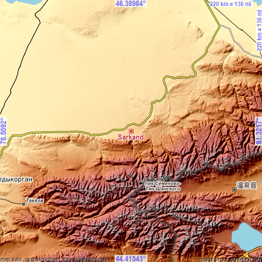 Topographic map of Sarkand
