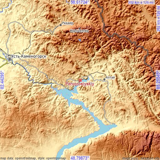 Topographic map of Pervorosiyskiy