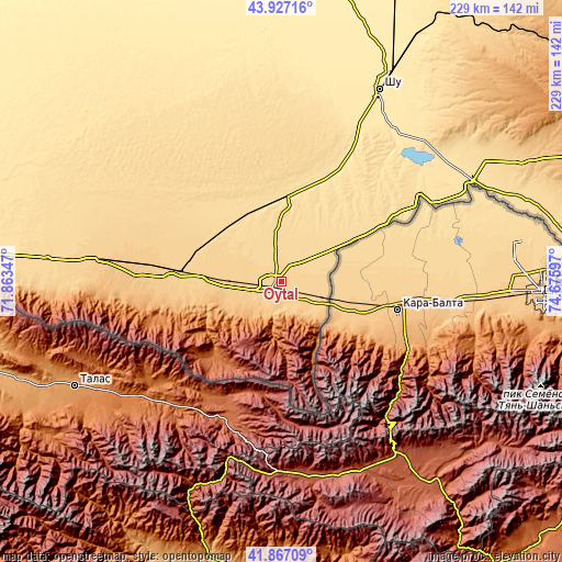 Topographic map of Oytal
