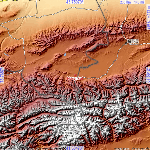 Topographic map of Narynkol